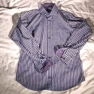 Bugatchi Mens Stripped Dress Shirt